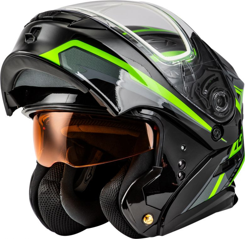 【ほぼ未使用】KASK SUPERNOVA ブラックマット/グリーンミラー GMax MD01S Transistor Modular Snow Helmet - Dual Shield