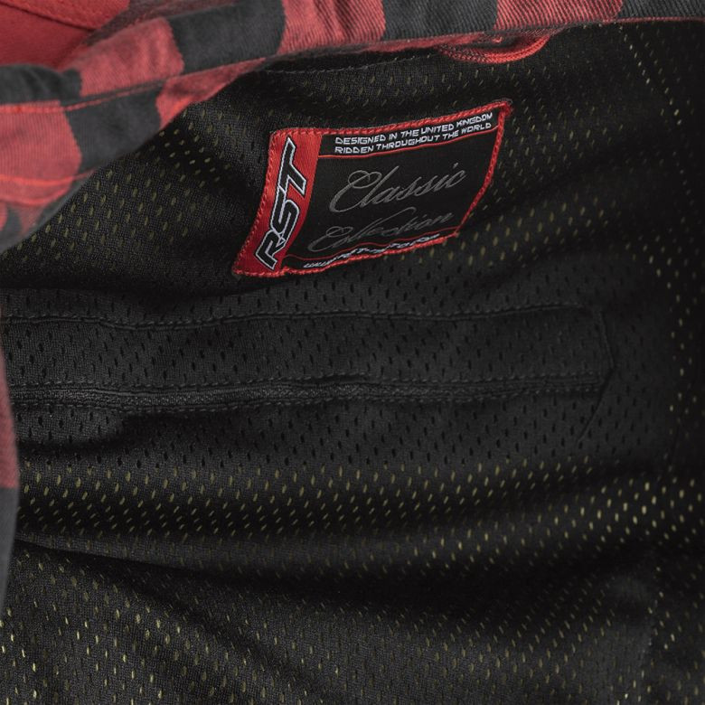 EURO STARS Lumberjack Kev camicia da uomo con protezioni, antistrappo, antivento, impermeabile, in flanella, per motociclismo, colore nero, S