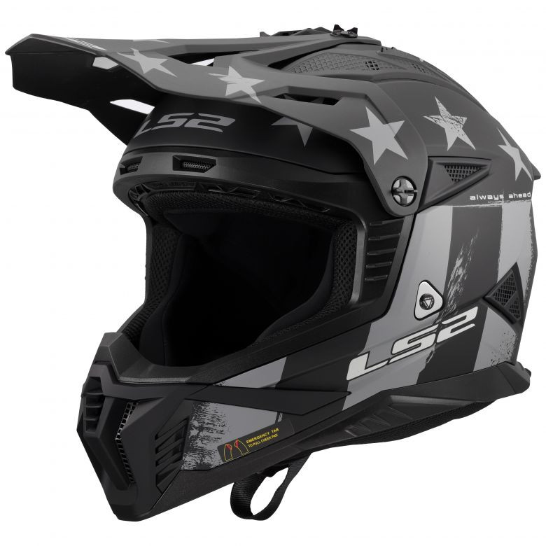 helmet scrambler brand ls2 LS2 Gate II Battle Scar Helmet - Grey/Black