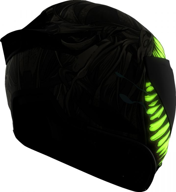 glow in the dark motorcycle helmet Night Shift LED Kit – LightMode Bluetooth device Optics Quick SM965 SPIDER KING(GLOW IN DARK)-MODULAR