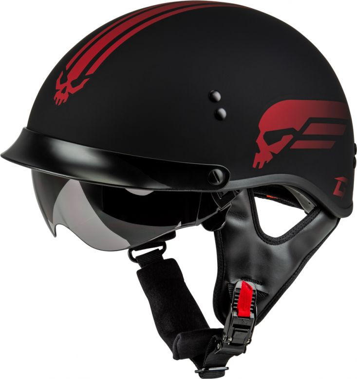 GMax HH65 Retibution Half Helmet with Peak - Motorcycle Closeouts