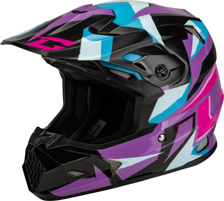 bike helmet with spike Strip Emblem 5/8" Spikes  Warhawk Customs Head sizes and shape can vary Mx 96 Splinter Helmet Black/Purple/Blue