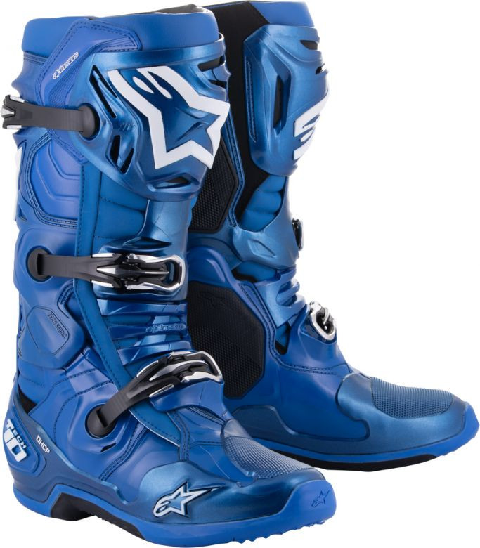 Alpinestars Tech 10 Blue Boots with DHCP - Motorcycle Closeouts by