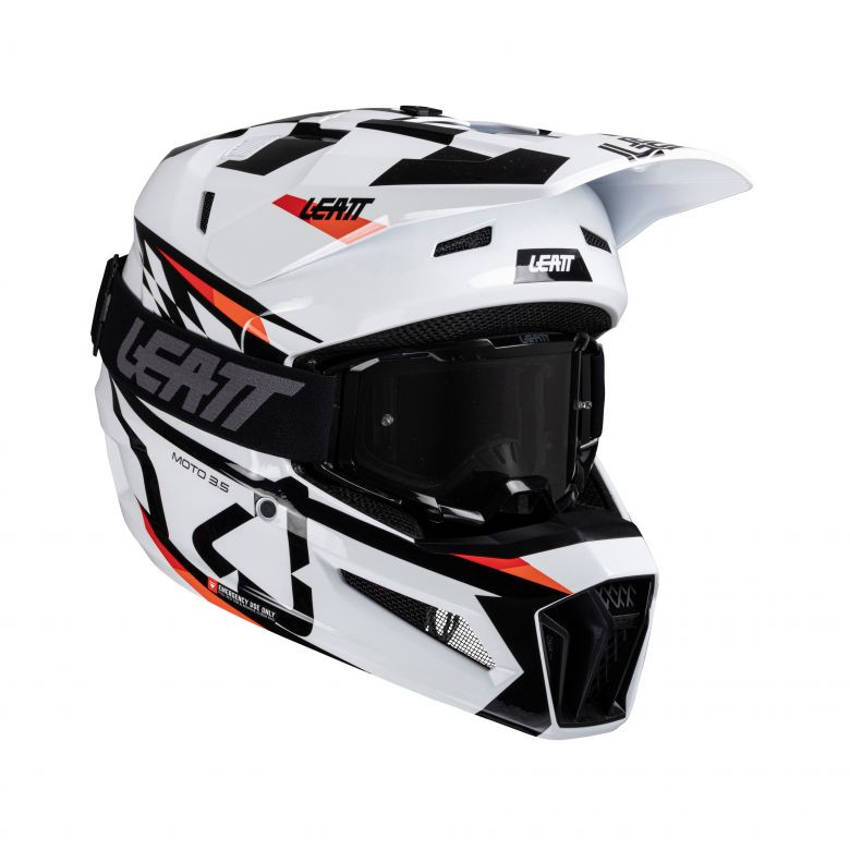 Leatt Moto 3.5 White Helmet with 3.5 Vizion Goggle Kit
