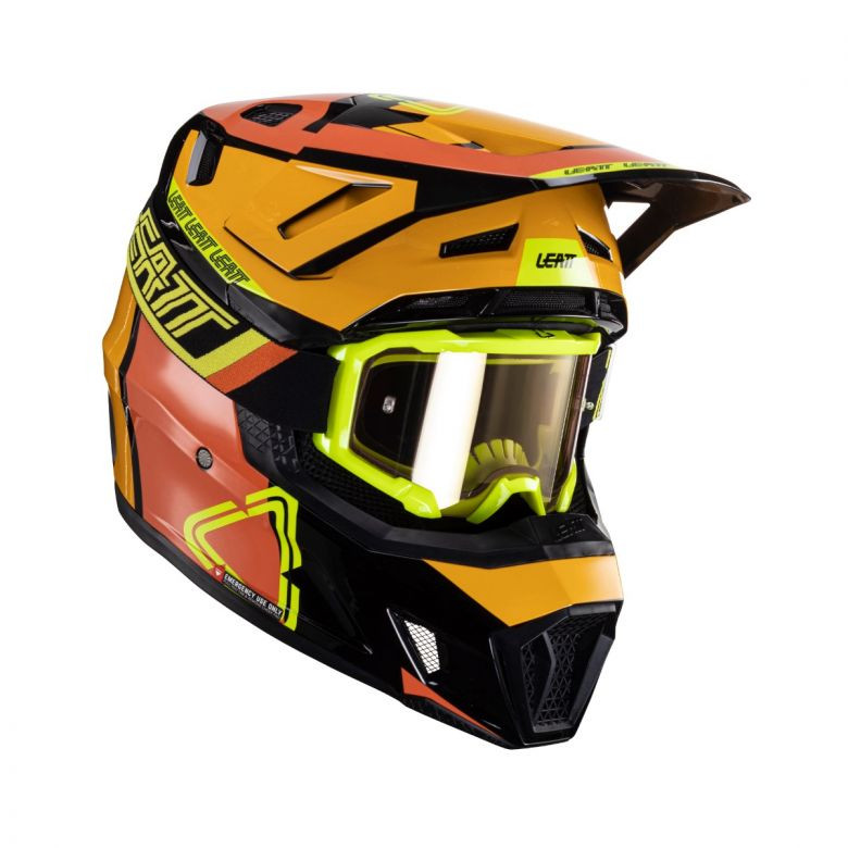 Leatt Moto 7.5 Black/Citrus Helmet with 4.5 Goggle Kit