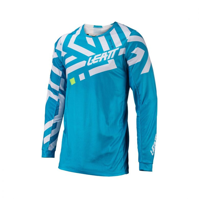Leatt Moto 3.5 Ride Kit Cyan Jersey and Pant Combo - Motorcycle