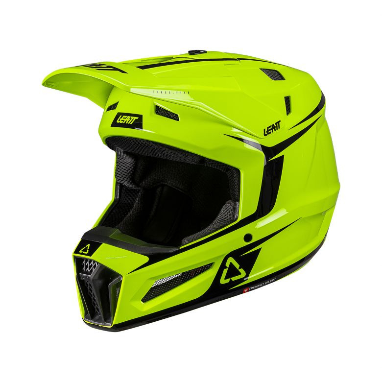 Leatt Moto 3.5 Neon Yellow Helmet with 3.5 Vizion Goggle Kit