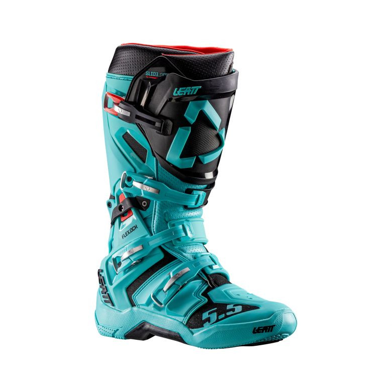 チェルシー Leatt 5.5 FlexLock Teal Boots - Motorcycle Closeouts by Rider