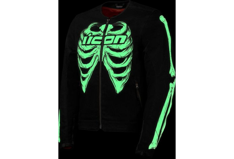 【良品】ICON オーバーロード リーバー ジャケット Mサイズ スカル柄バイク Icon Crestfallen Glow Jacket - Motorcycle Closeouts by Rider