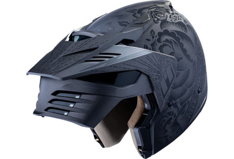 Icon Elsinore Darkguard Helmet - Motorcycle Closeouts by Rider