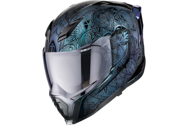 【ほぼ未使用】ICON グラフィック オパールブルー S バイクヘルメット Icon Ultraflite MIPS Opal Mandala Helmet - Motorcycle Closeouts by