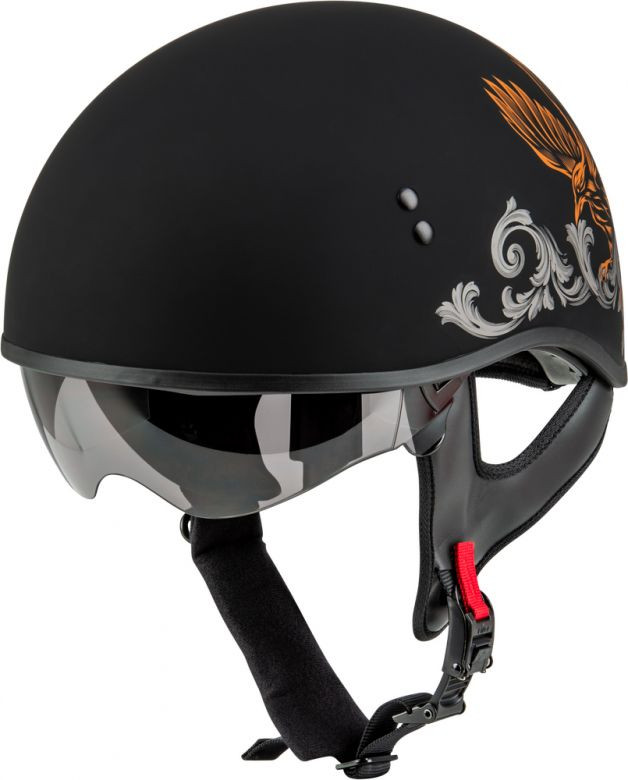 GMax HH65 Naked Half Helmet - Corvus Orange - Motorcycle Closeouts