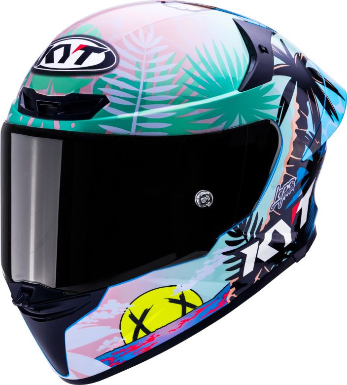 KYT TT Revo Riccardo Rossi BCN Replica Helmet - Motorcycle