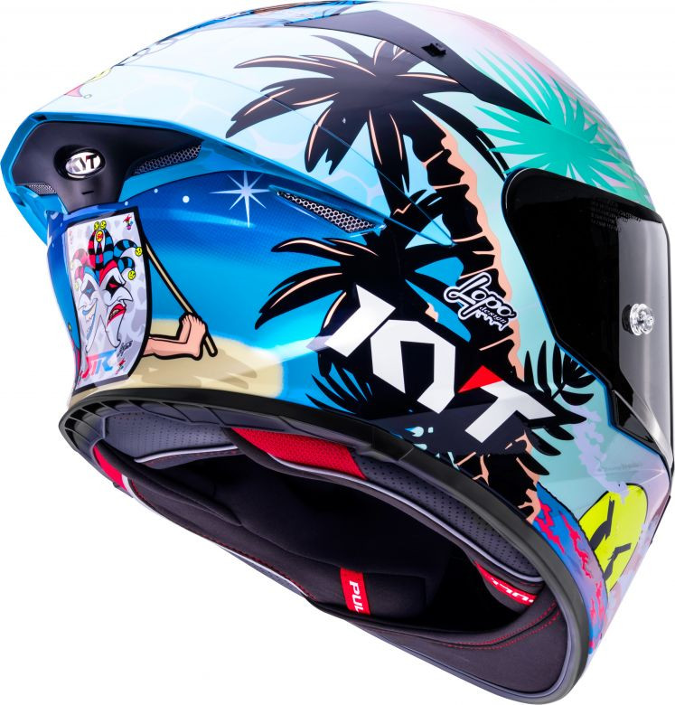 KYT TT Revo Riccardo Rossi BCN Replica Helmet - Motorcycle