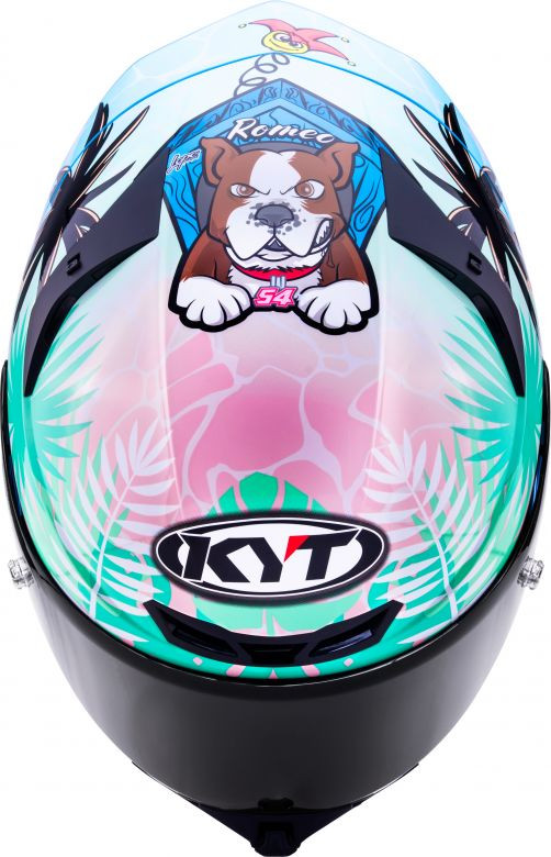 KYT TT Revo Riccardo Rossi BCN Replica Helmet - Motorcycle