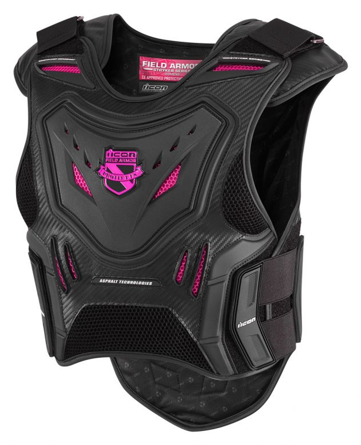Icon Womens Field Armor Stryker Vest Black/Pink Motorcycle