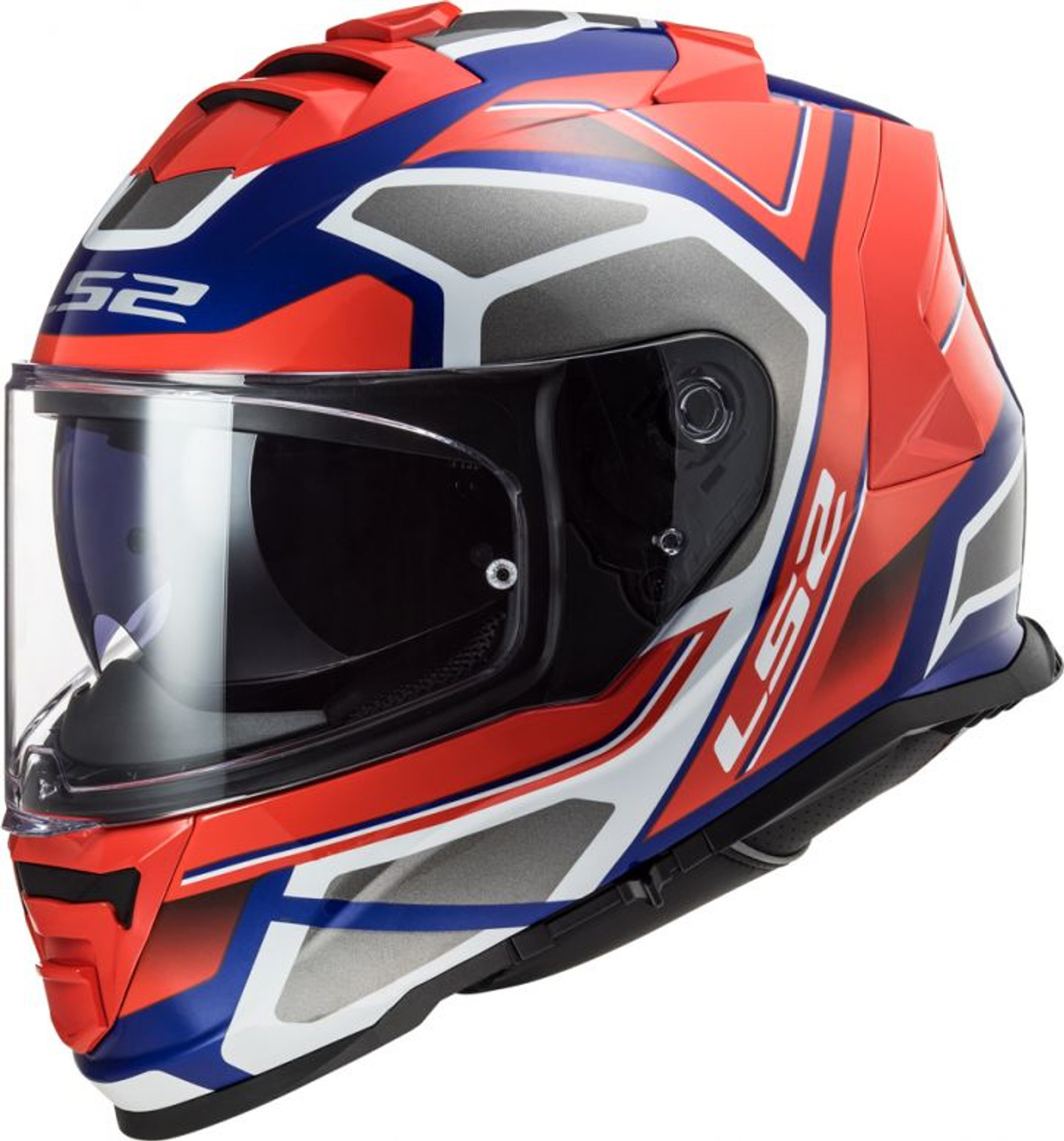 Assault Full Face Red White Blue Motorcycle Helmet w Sunshield