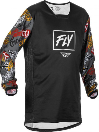 Fly Racing Youth Kinetic Rebel Grey Jersey