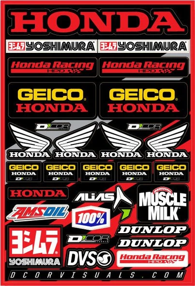 DCor Geico Honda Sticker Sheet