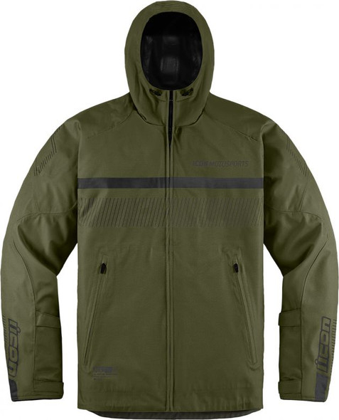 Icon Stormhawk Tan Waterproof Jacket - Motorcycle Closeouts