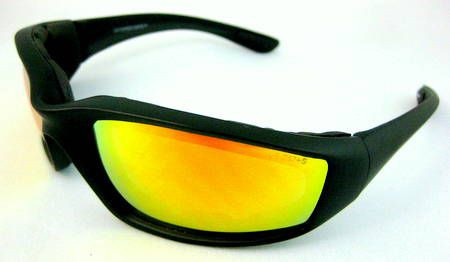 Matte Black/Red Chrome Lens