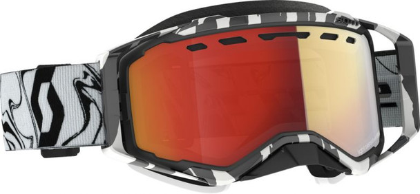Marble Black/White With Red Chrome Lens