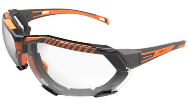 Grey/Orange With Clear Lens