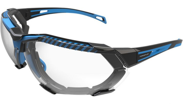 Black/Blue With Clear Lens