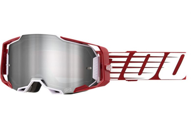 Oversized Deep Red With Flash Silver Lens