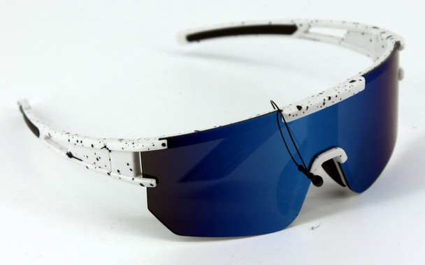 White/Black With Blue Mirror Lens