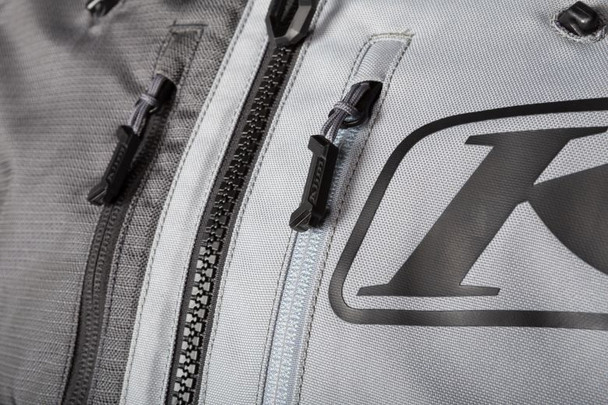 Monument Grey Front Zipper Detail