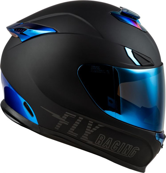 Matte Black/Blue Chrome Side Detail