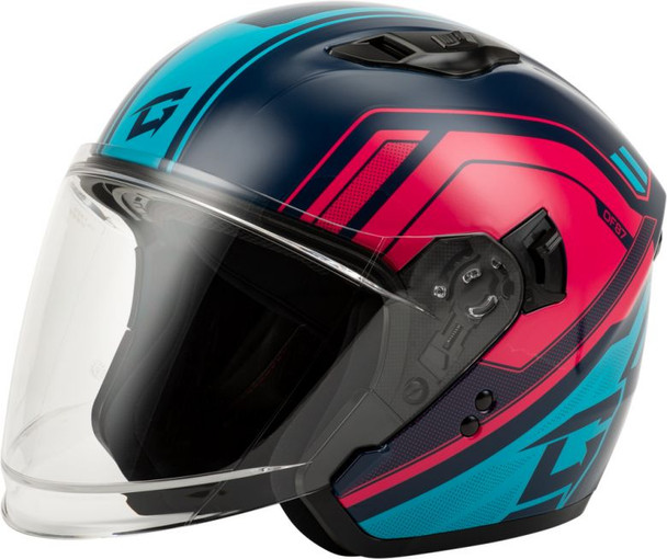Blue/Red Visor Up