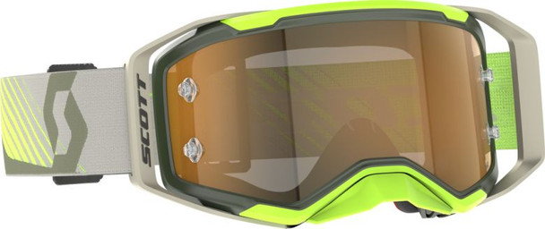 Kaki Green/Neon Yellow With Amp Gold Chrome Works Lens