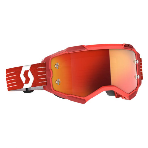 Bright Red/Blue With Orange Chrome Works Lens