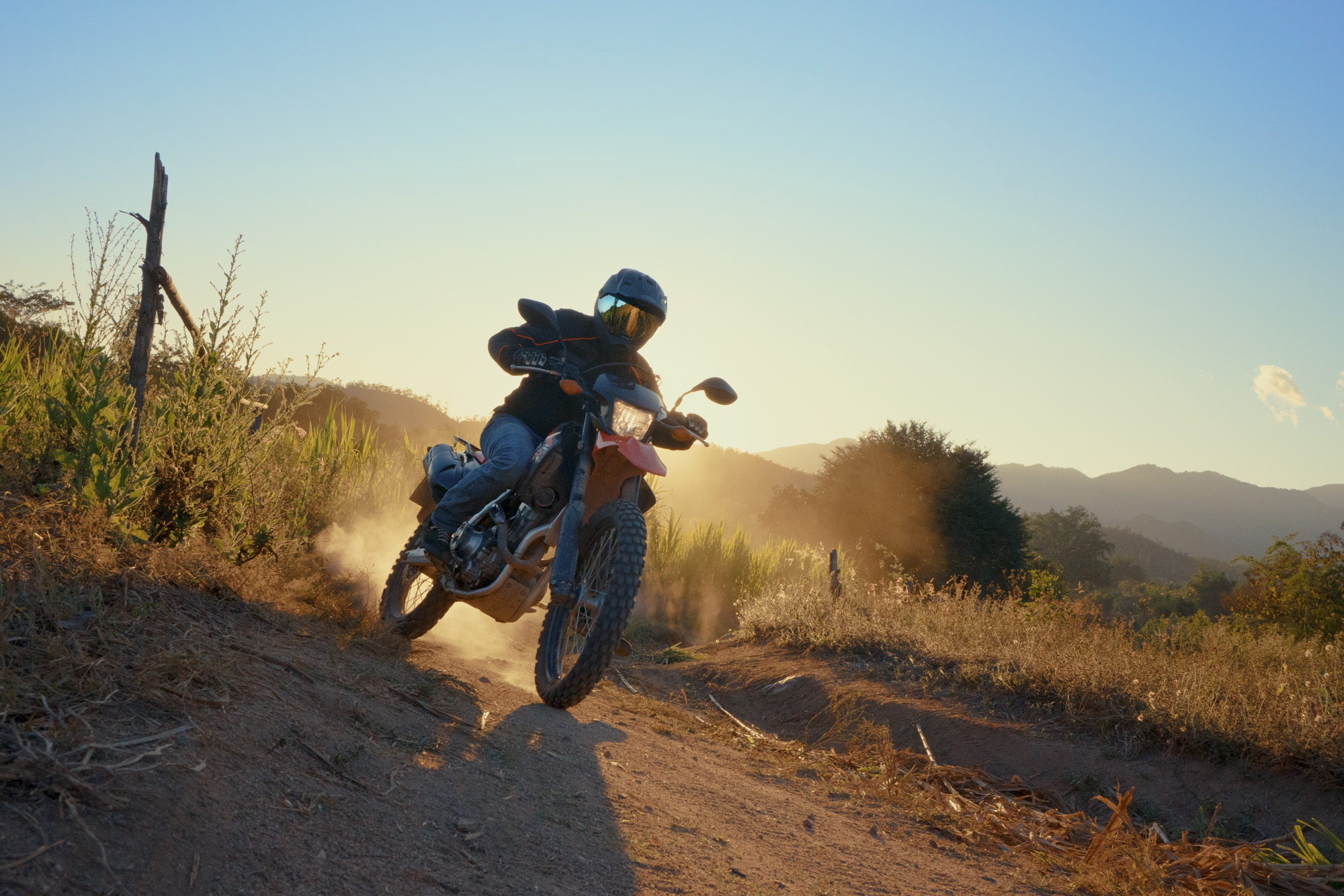 motorcyclist in motion