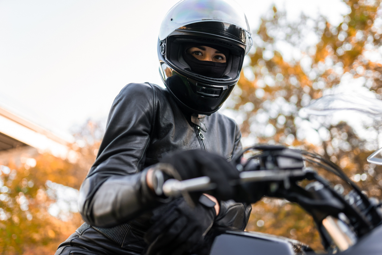 woman on motorcycle