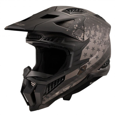 black american flag motorcycle helmet Harley skull Racing spirit FLAG - MATTE BLACK -