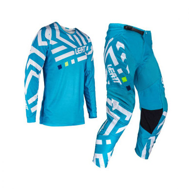 光沢 シルク ハイウエストレオタードパンツ Tバッグタイプ 青緑2枚セット L Leatt Moto 3.5 Ride Kit Cyan Jersey and Pant Combo - Motorcycle