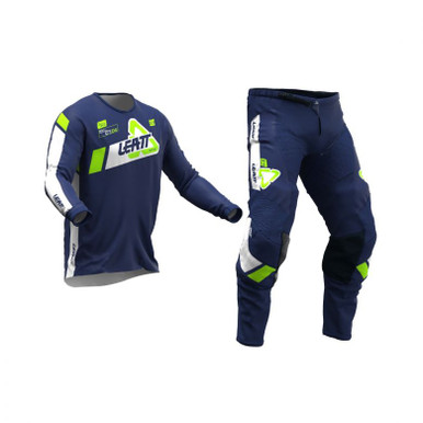 Leatt Youth Moto 3.5 Ride Kit Junior Blue Jersey and Pant Combo