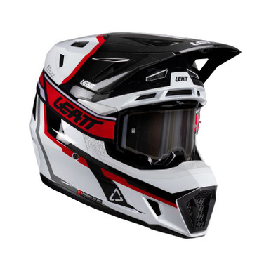 Leatt Moto 7.5 White/Red Helmet with 4.5 Goggle Kit - Motorcycle