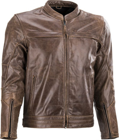 Highway 21 Primer Vintage Brown Leather Jacket - No Shipping to CA