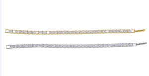 Round Cut mens Tennis Bracelet Zirconia Triple Lock Hiphop Jewelry Cubic Luxury Crystal CZ Men Fashion Charm Bracelets jewelry