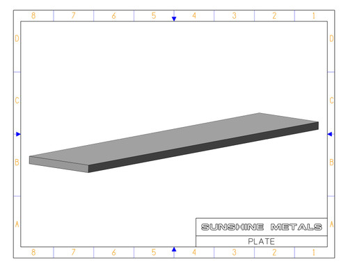 6061 3.5x7.6x23.7" T651 Rolled Plate    (W0090124-004-013)