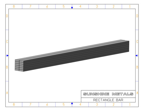 7075 1x2x72" T7351 Rectangle Bar Cold Finished   (W0095817-001-001)