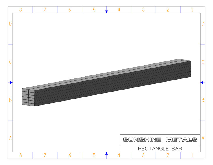 6061 1x2.5" T651 Rectangle Bar Cold Finished   (IN0003426-5)