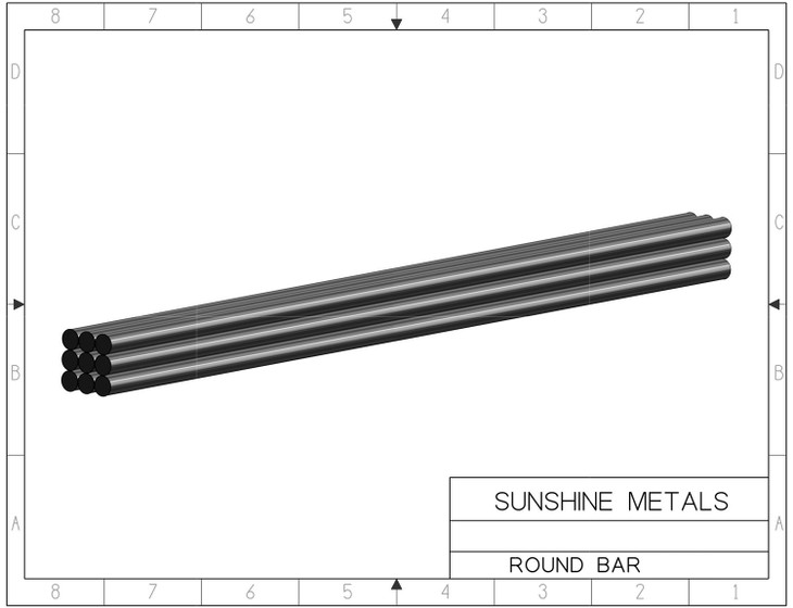 6061 2x120" T651 Round Bar Cold Finished   (S0068861-001-008)