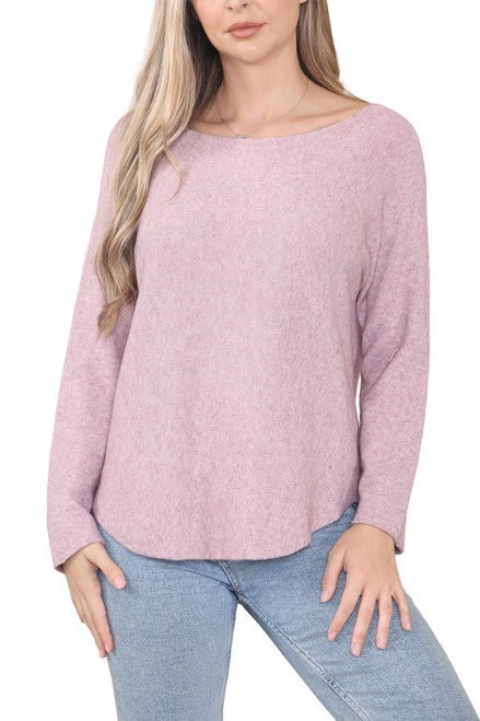 Ladies Plain Knitted Jumper Top Dusty Pink Unit Price £15.99