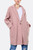 Ladies Teddy Bear Soft Wool Blend Jacket Coat Dusty Pink 