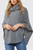 Ladies Cable Knitted Cowl Neck Poncho Charcoal Unit Price £15.99